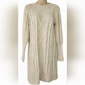 Sweater Dress Size M Rachel Zoe Oatmeal Cream Long Sleeve